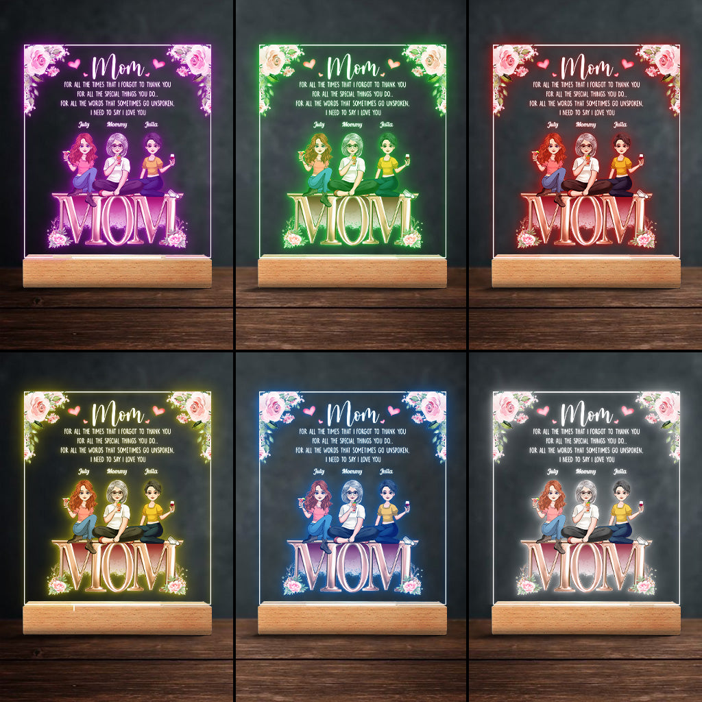 We Need To Say We Love You Mum - Personalized Mother's Day Mother Shaped Plaque Light Base