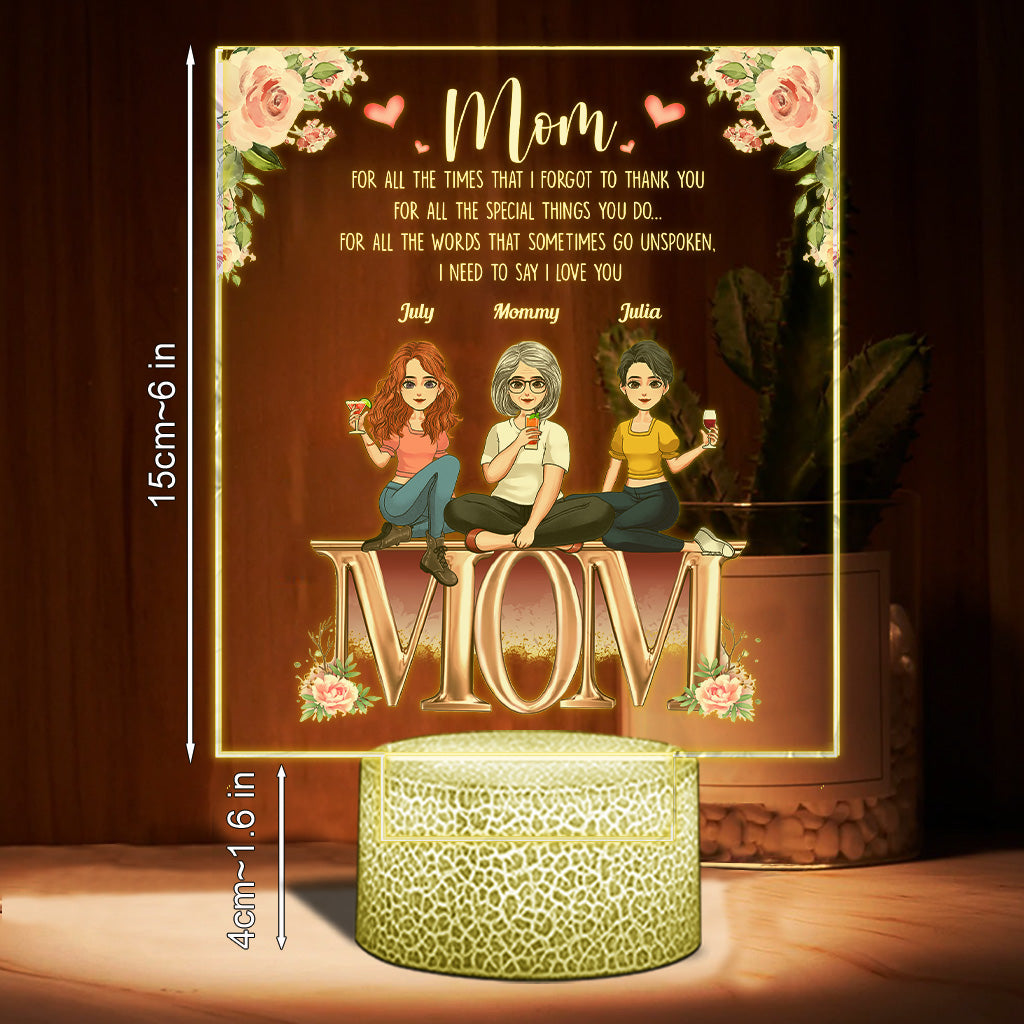 We Need To Say We Love You Mum - Personalized Mother's Day Mother Shaped Plaque Light Base