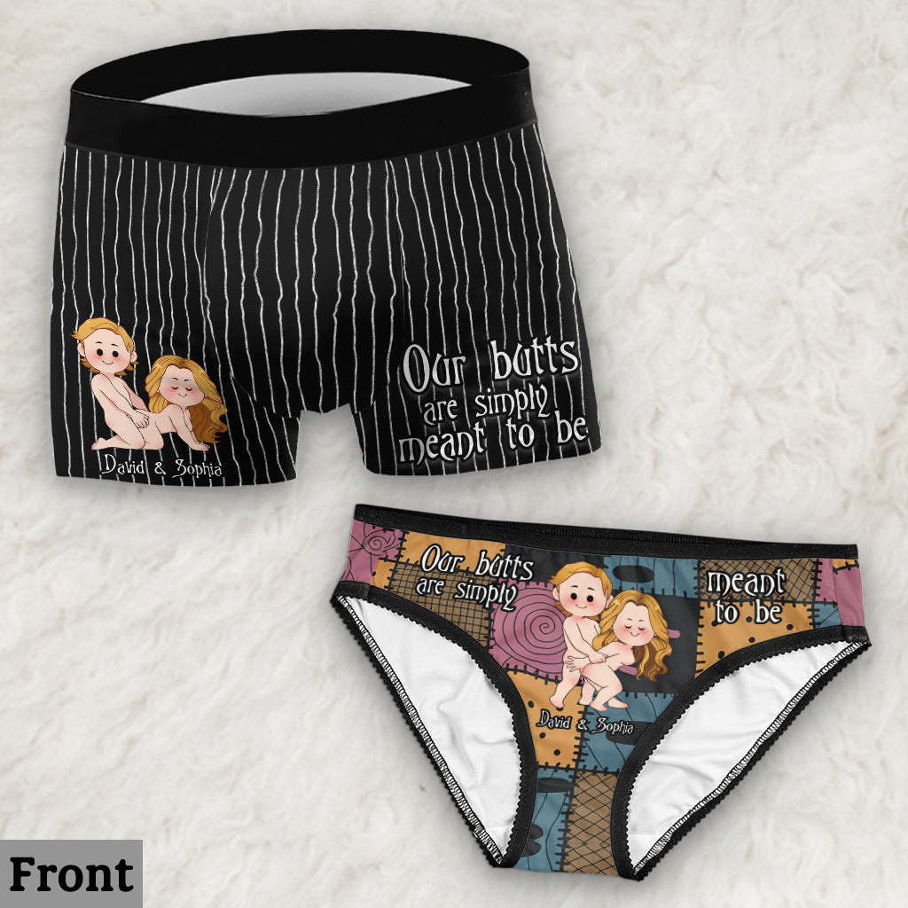 We're Simply Meant To Be Nightmare Naughty Couple - Personalized Couple Women Briefs & Men Boxer Briefs