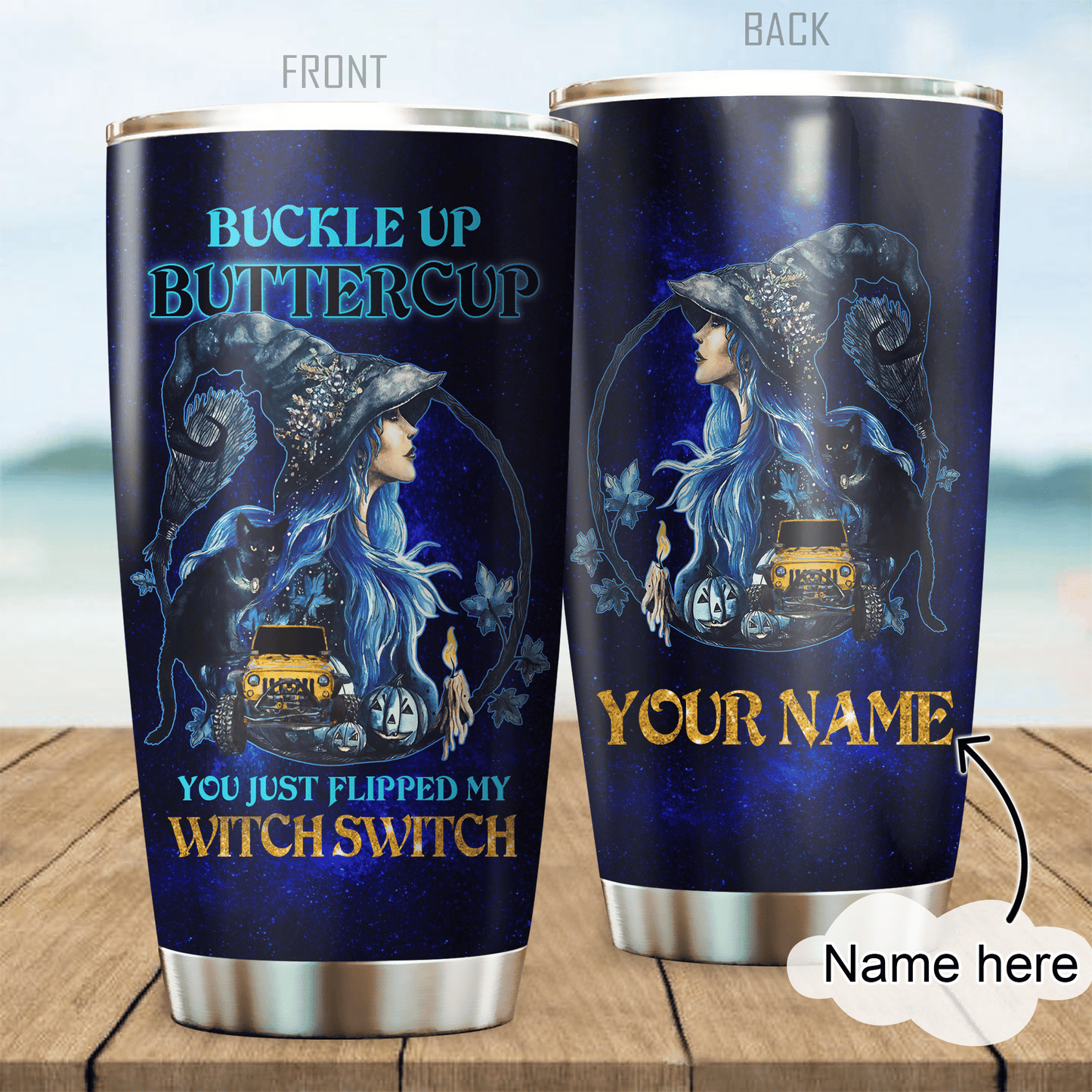 Buckle Up Buttercup - Personalized Car Tumbler 0823