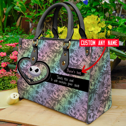 Touch This Personalized Nightmare Leather Handbag 0523