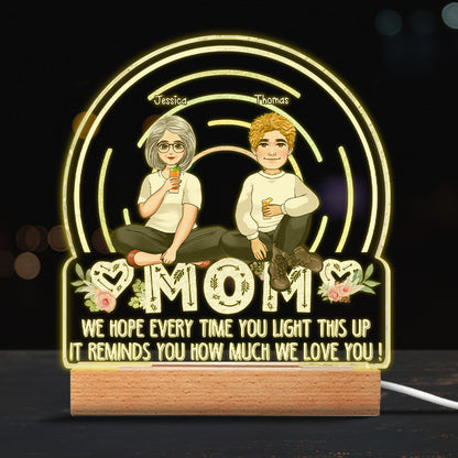 We Hope Every Time You Light - Gift for mom, grandma - Personalized Shaped Plaque Light Base