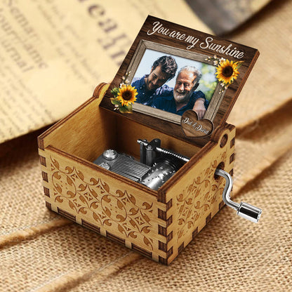 You Are My Sunshine - Gift for mom, grandma, grandpa, daughter, son, granddaughter, grandson, friend, sister, brother, aunt, uncle, dad - Personalized Hand Crank Music Box