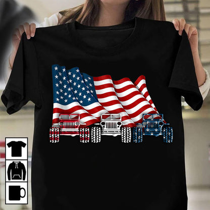 Waving Flags Car T-shirt and Hoodie 0523