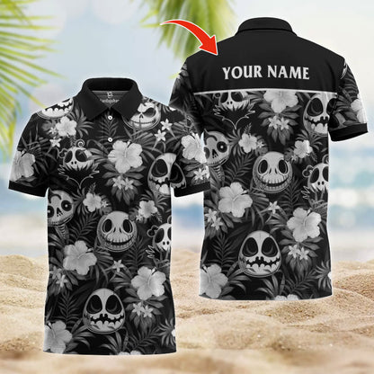 Black And White Floral Personalized Nightmare Hawaiian Shirt 0523