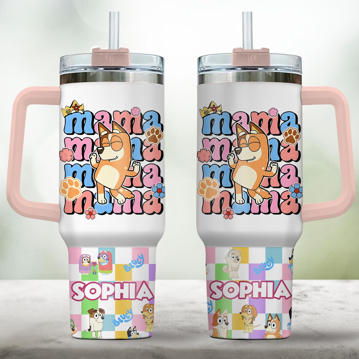 Blue Mama - Personalized Mouse Tumbler With Handle