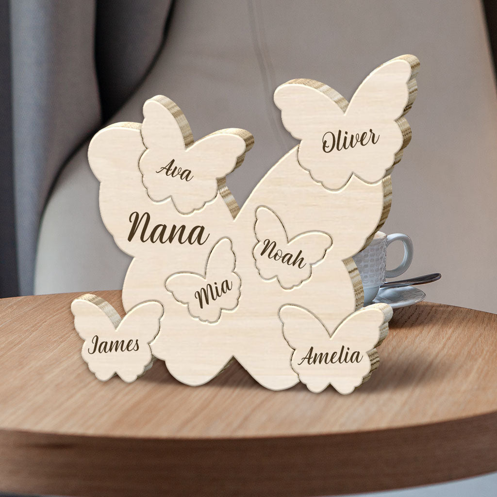 Butterfly Puzzle - Personalized Mother Shaped Wooden Puzzle