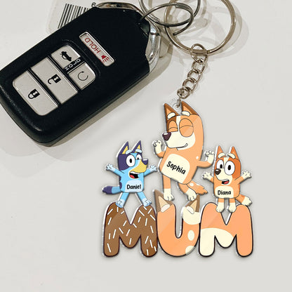 Cool Mum - Personalized Mother Custom Shaped Keychain