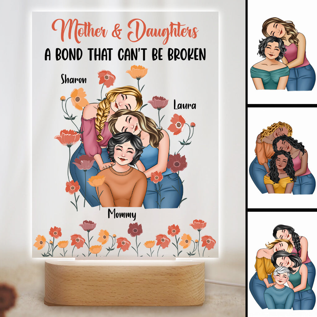 A Bond That Can't Be Broken - Personalized Mother Shaped Plaque Light Base