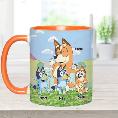 Cool Mum Cool Dad Cute Blue Dog - Personalized Mother Accent Mug