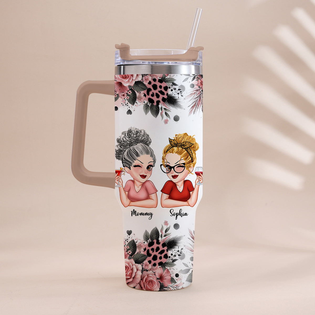 To My Daughter Happy Mother‘s Day - Personalized Mother Tumbler With Handle