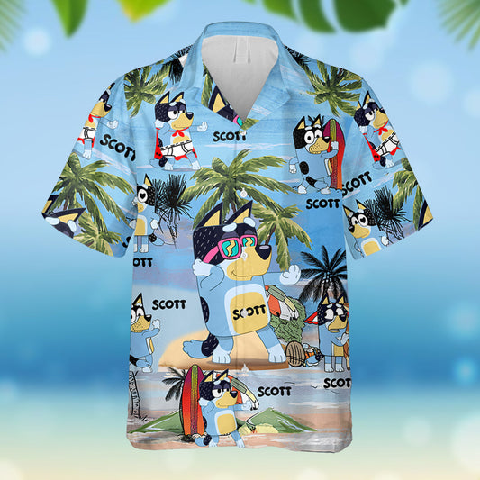 Cool Dad Vintage Retro Beach - Personalized Father Hawaiian Shirt