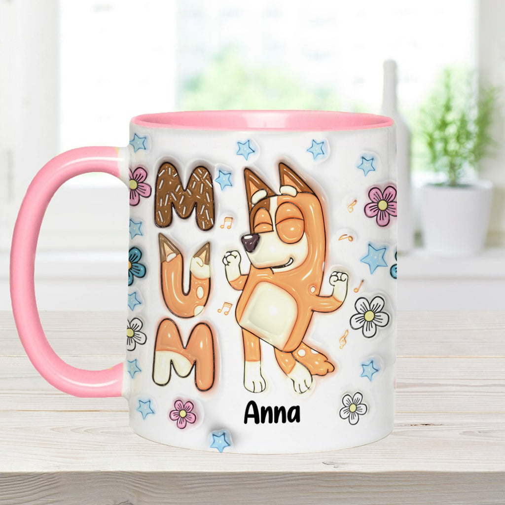 Cool Mum Cool Dad Cute Blue Dog - Personalized Mother Accent Mug