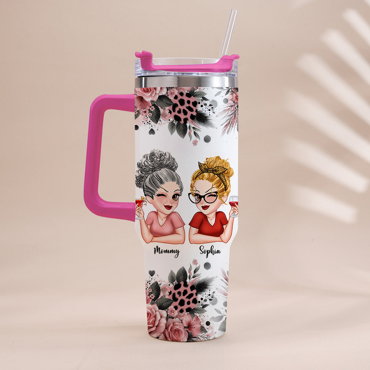 To My Daughter Happy Mother‘s Day - Personalized Mother Tumbler With Handle