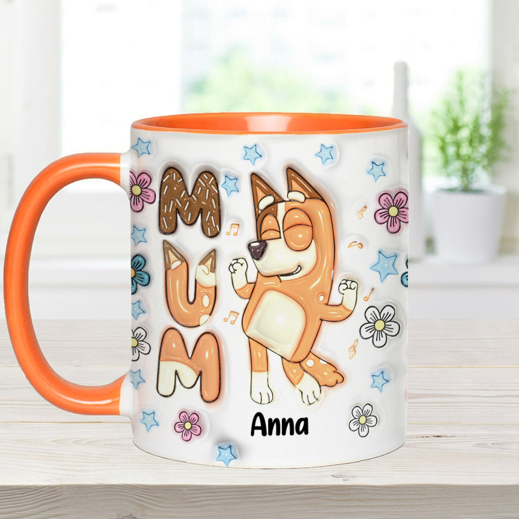 Cool Mum Cool Dad Cute Blue Dog - Personalized Mother Accent Mug