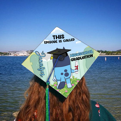 This Episode Is Called Cool Blue Dog - Personalized Graduation Cap Topper