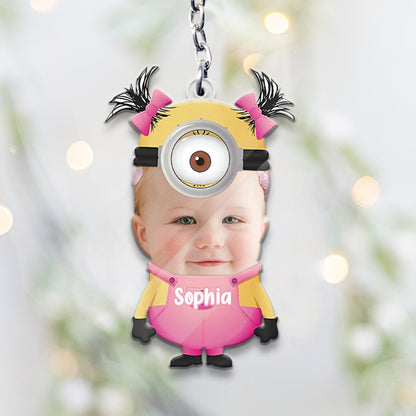 Upload Photo Custom Face Cute Baby - Personalized Grandma Custom Shaped Keychain