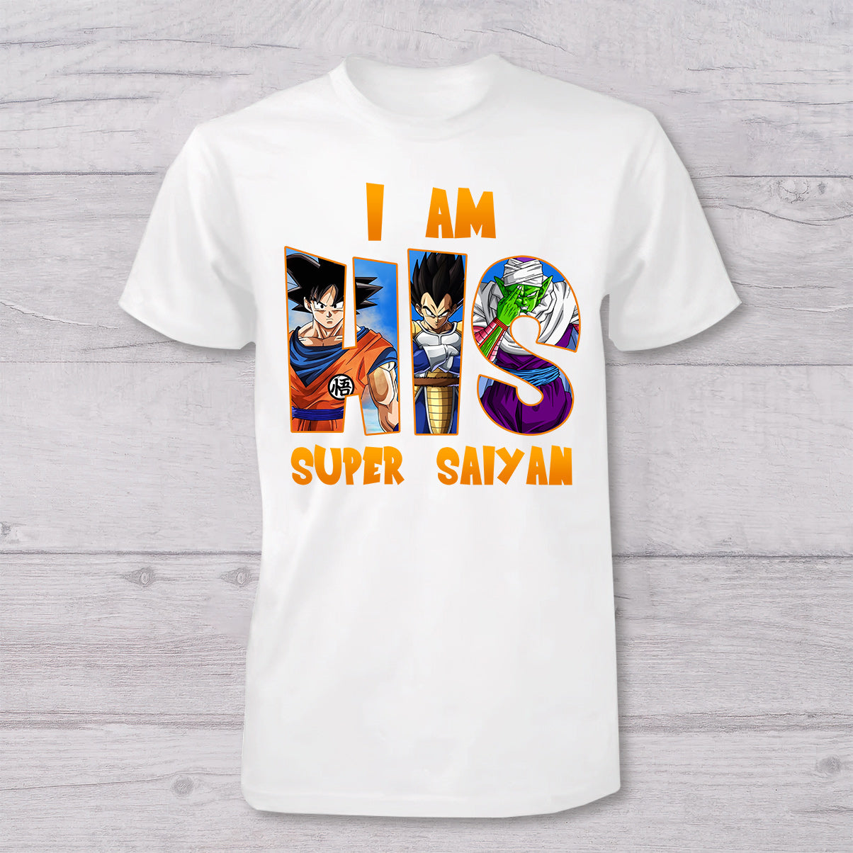 Dad Super Saiyan Little Saiyan - Personalized Seven Balls T-shirt And Baby Onesie