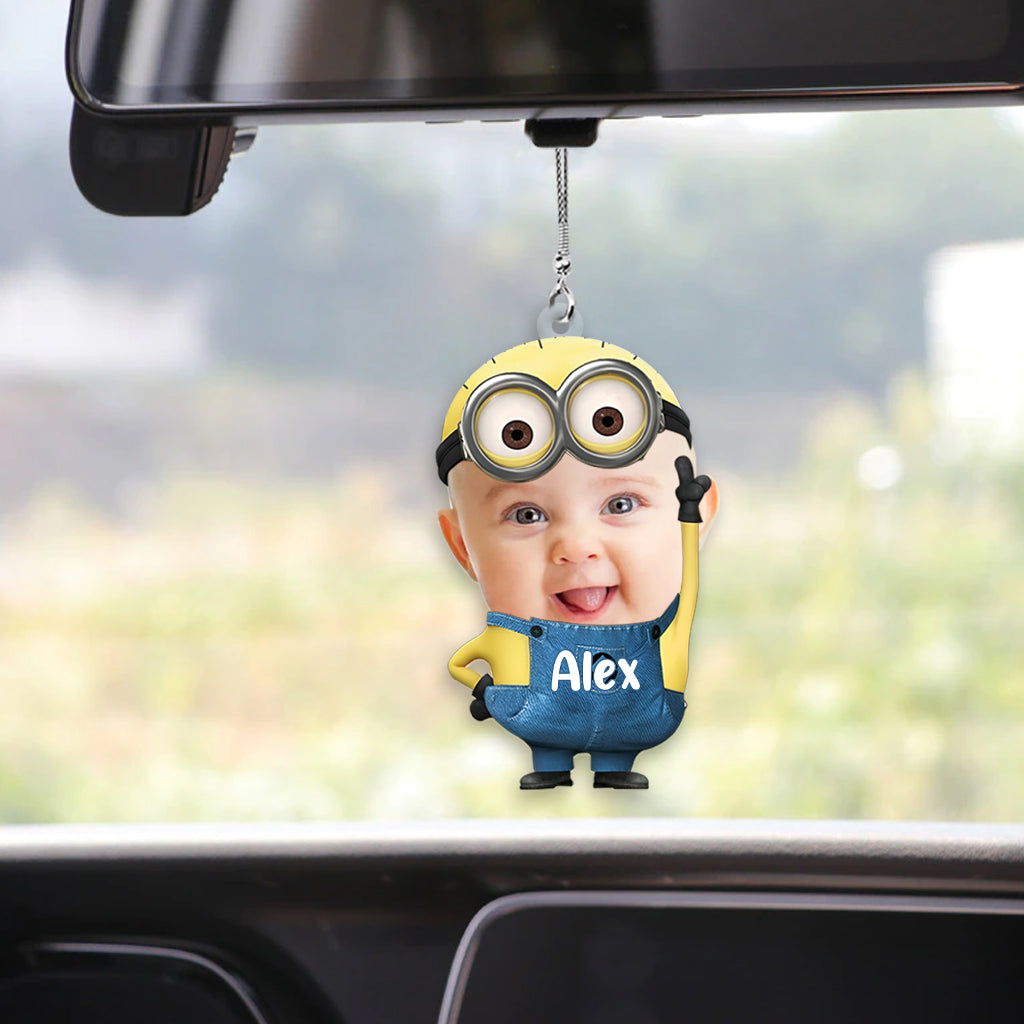 Upload Photo Custom Face Cute Baby - Personalized Mother Custom Shaped Car Ornament