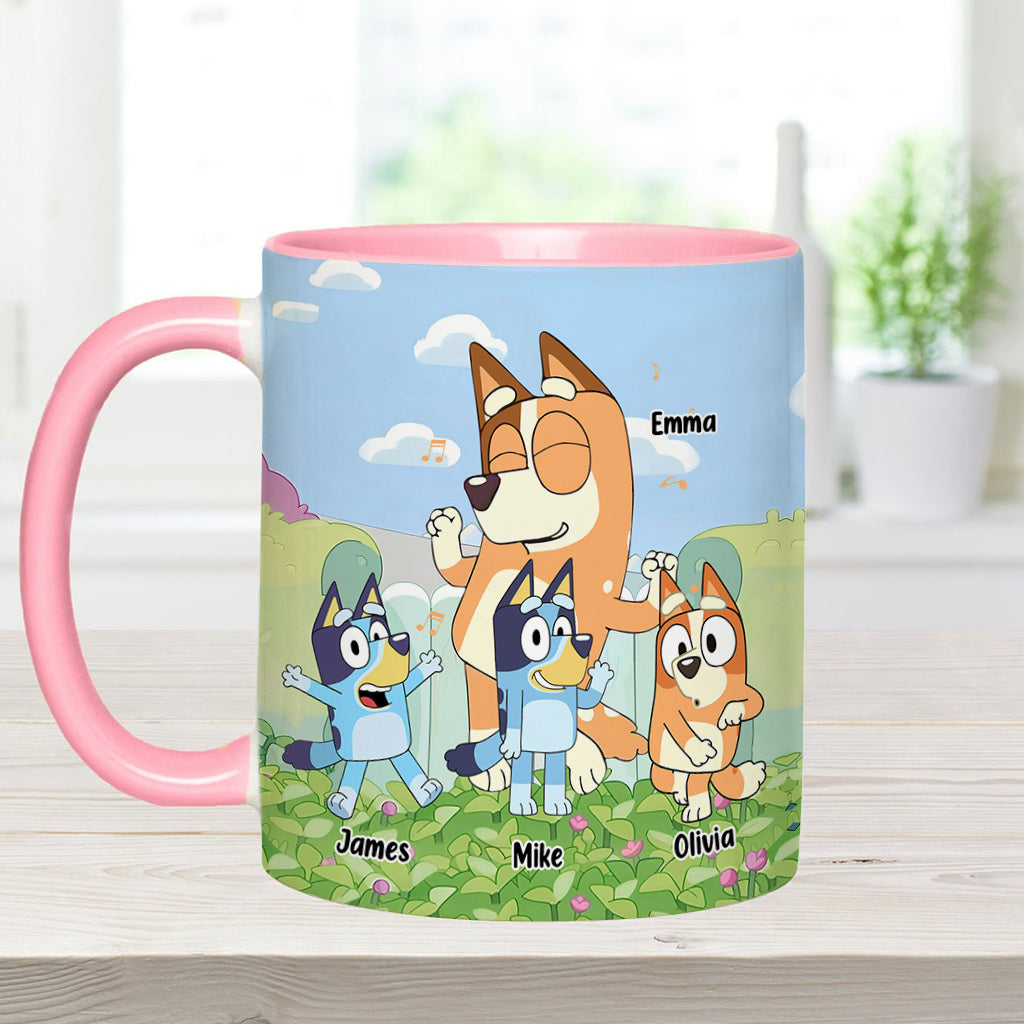 Cool Mum Cool Dad Cute Blue Dog - Personalized Mother Accent Mug