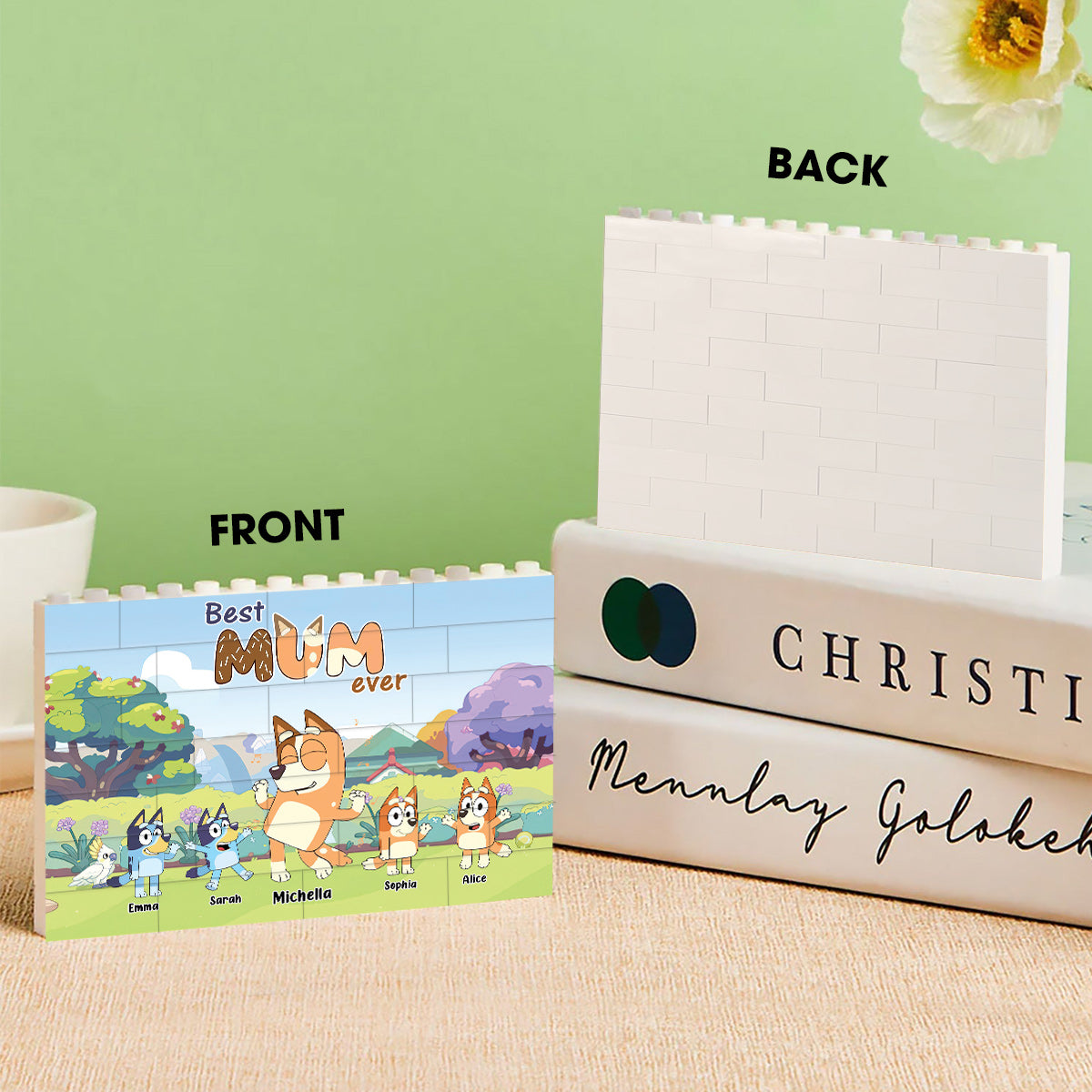 Best Family Ever - Personalized Mother One-sided Horizontal Rectangle Building Brick Blocks