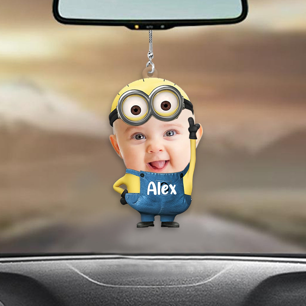 Upload Photo Custom Face Cute Baby - Personalized Mother Custom Shaped Car Ornament