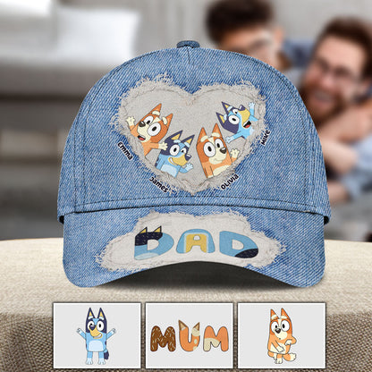 Cool Dad Cool Mom Blue Dog - Personalized Father Classic Cap