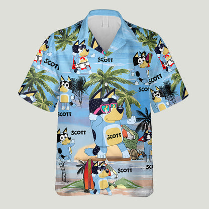 Cool Dad Vintage Retro Beach - Personalized Father Hawaiian Shirt