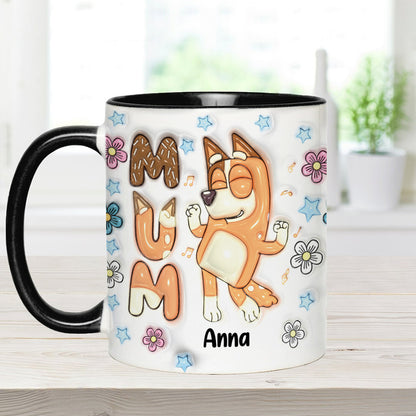 Cool Mum Cool Dad Cute Blue Dog - Personalized Mother Accent Mug