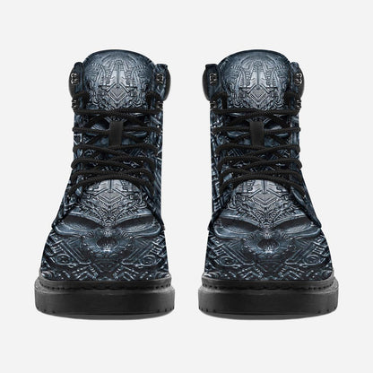 Black Skull 3D Pattern Print Skull All Season Boots 0622