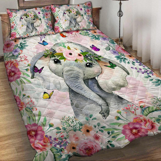 Cute Elephant Elephant  Quilt Set 0622