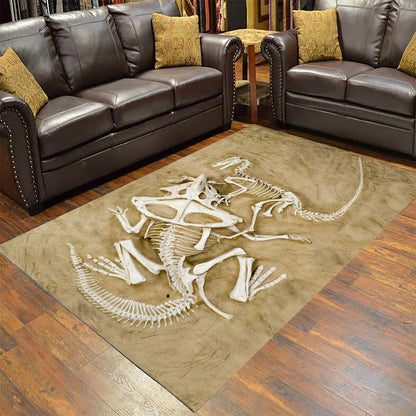 Velociraptor Vs Protoceratops Fossil 3D Pattern Print Dinosaur Rug 0622