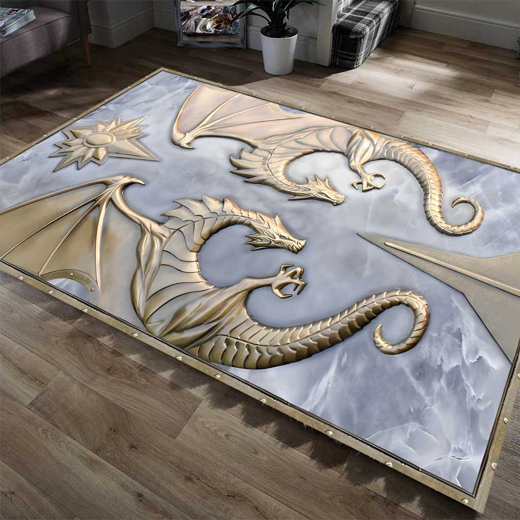 Dragon Metal Pattern Print Dragon Rug 0622