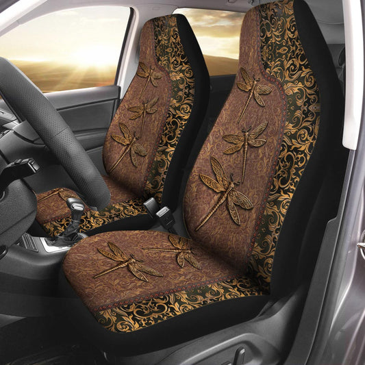 Vintage Dragonfly Leather Pattern Print Dragonfly Seat Covers 0622