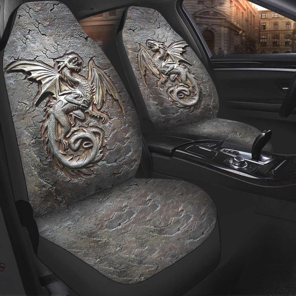 Dragon Cracks Metal Pattern Print Dragon Seat Covers 0622