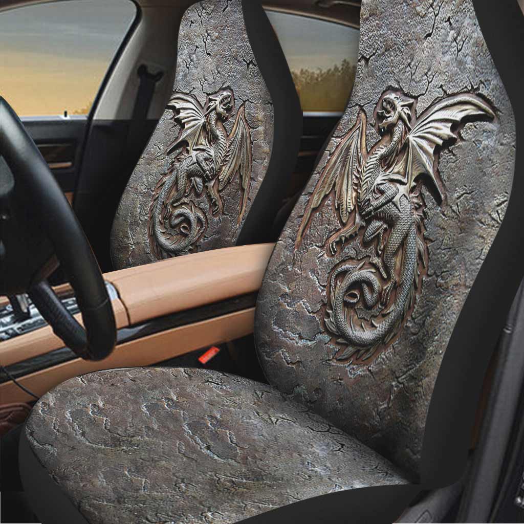 Dragon Cracks Metal Pattern Print Dragon Seat Covers 0622