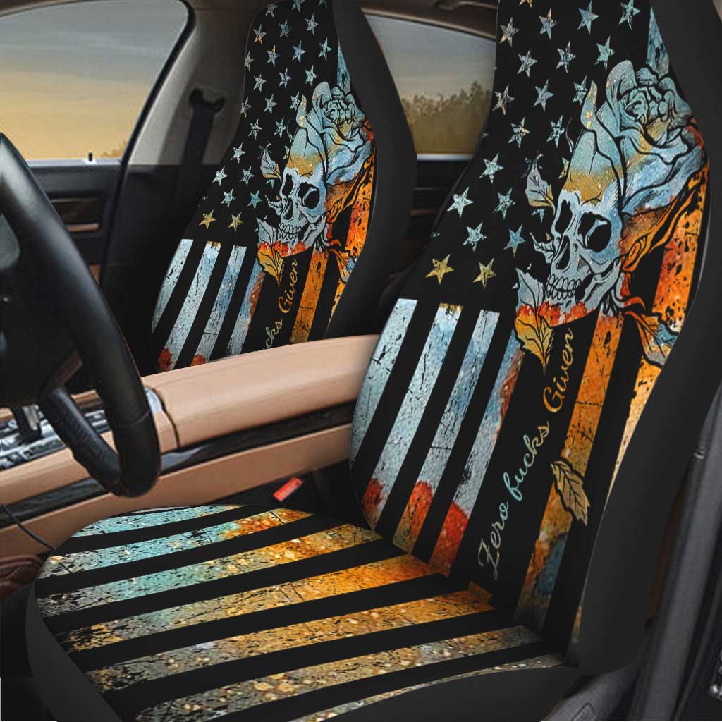 Zero Fck Given Skull Seat Covers 0622