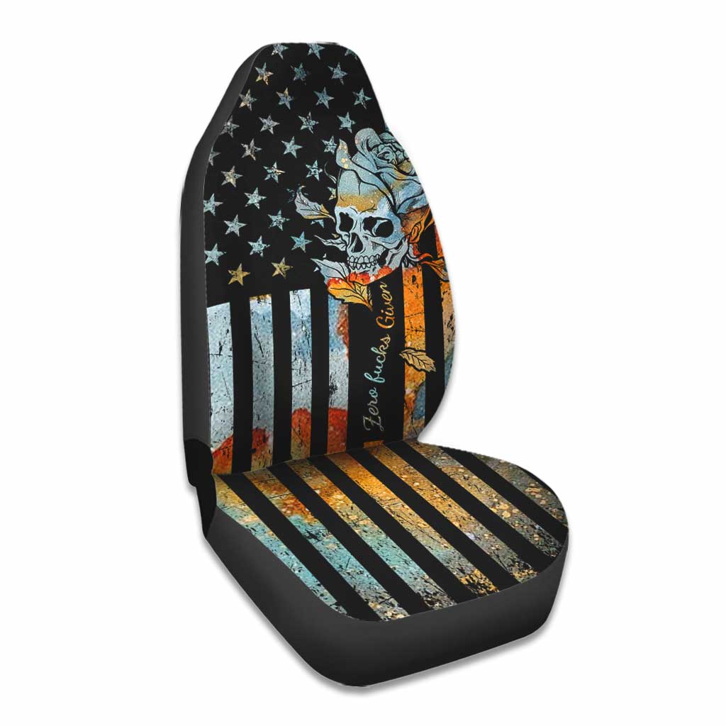 Zero Fck Given Skull Seat Covers 0622