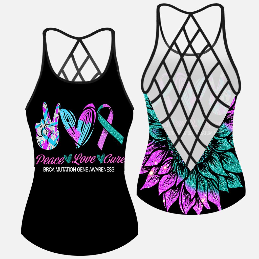 Brca Mutation Gene Awareness Peace Love Cure - Suicide Prevention Cross Tank Top 0722