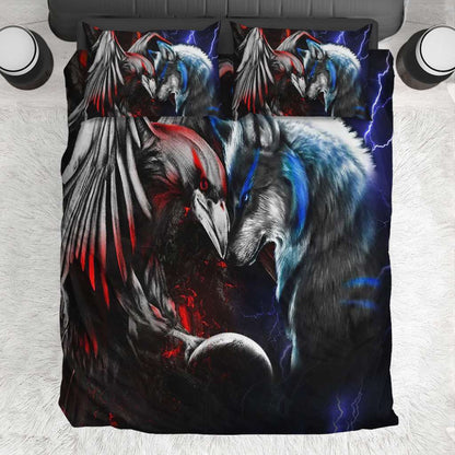 Wolf & Raven Couple - Dragon Bedding Set 0921