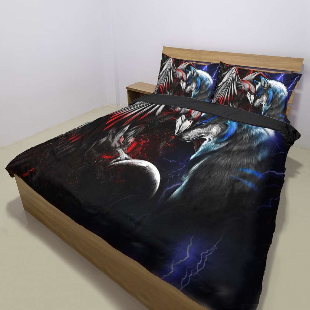 Wolf & Raven Couple - Dragon Bedding Set 0921