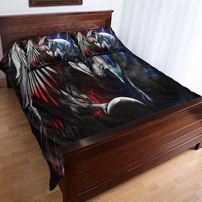 Wolf & Raven Couple - Dragon Bedding Set 0921