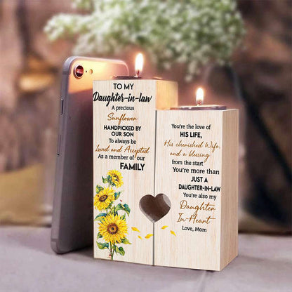 To My Daughter-In-Law A Precious Sunflower - Daughter Candle Holder 0921