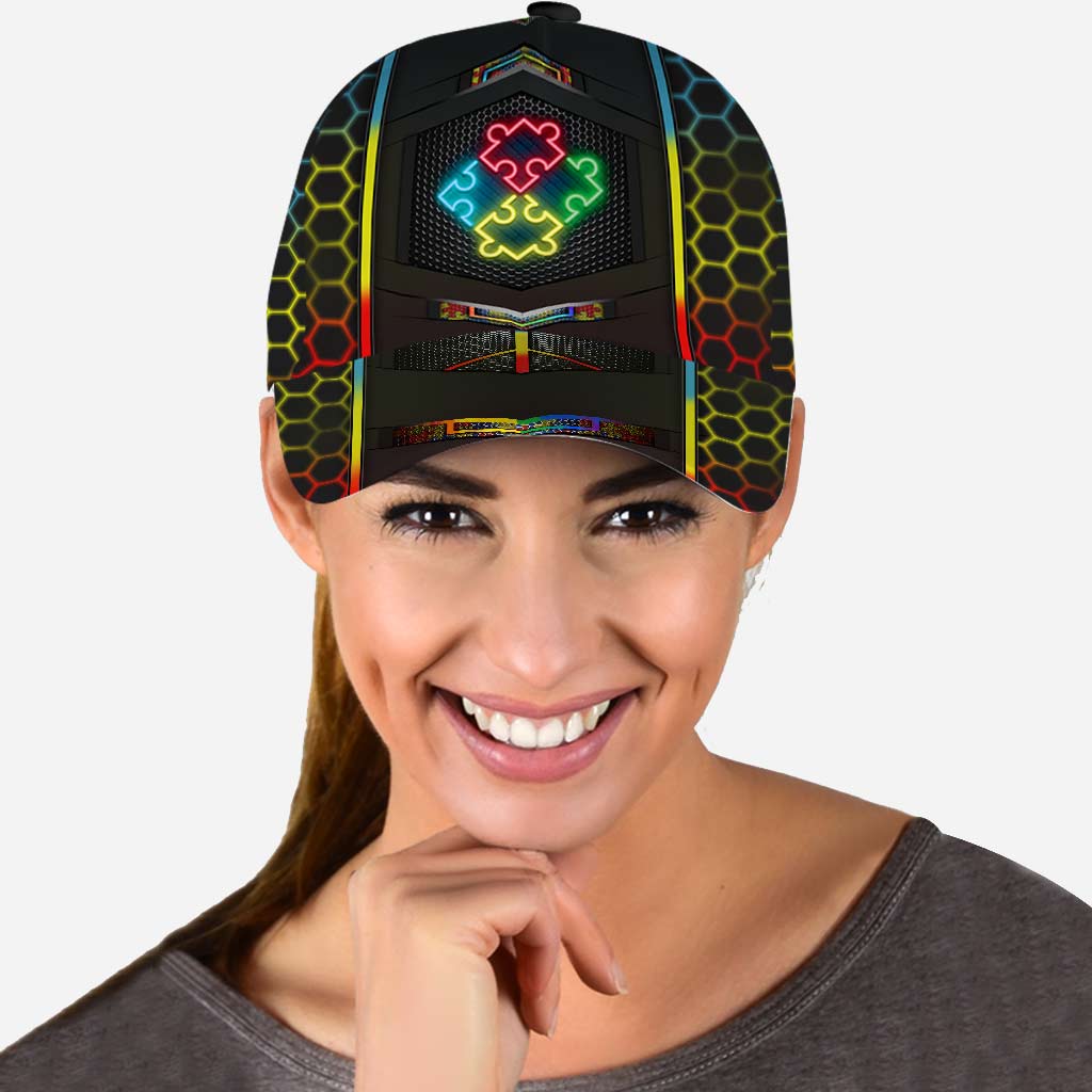 Autism Neon Flag Carbon - Autism Awareness Classic Cap 0921