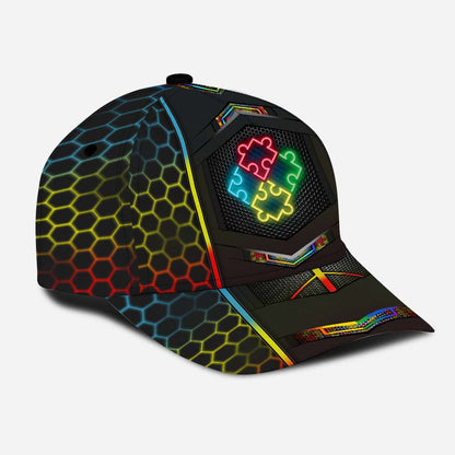 Autism Neon Flag Carbon - Autism Awareness Classic Cap 0921