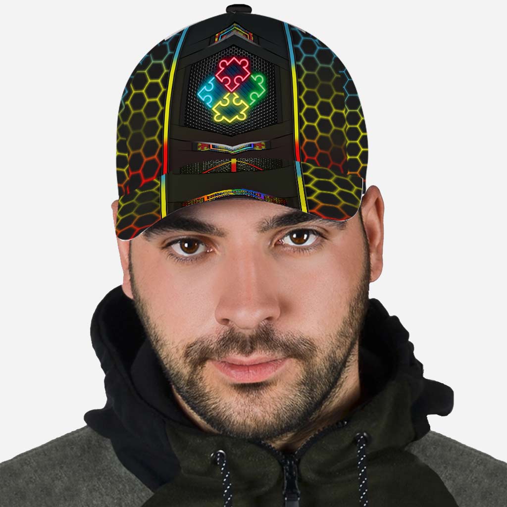 Autism Neon Flag Carbon - Autism Awareness Classic Cap 0921