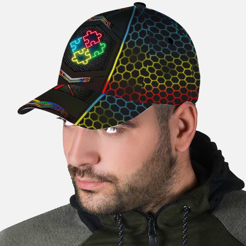 Autism Neon Flag Carbon - Autism Awareness Classic Cap 0921