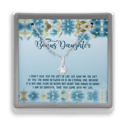 Bonus To My Bonus Daughter Gift Unbiological Daughter Daughter In Law - Daughter Petite Ribbon Necklace 0921