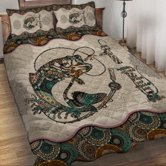 Bass Fishing Mandala - Fishing Quilt Set 0921