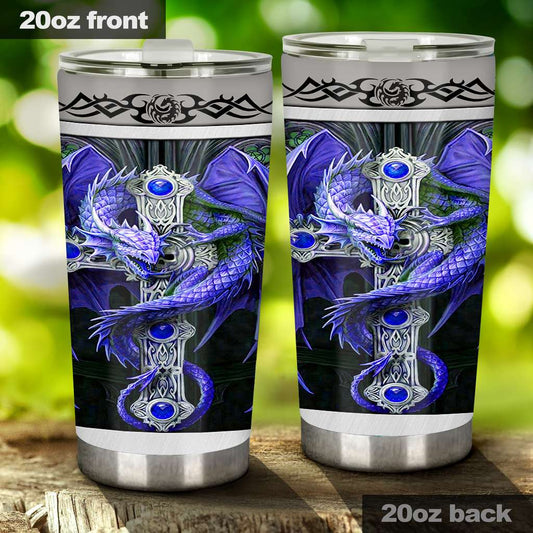 Blue Dragon & Dungeon Tattoo - Dragon Tumbler 0921